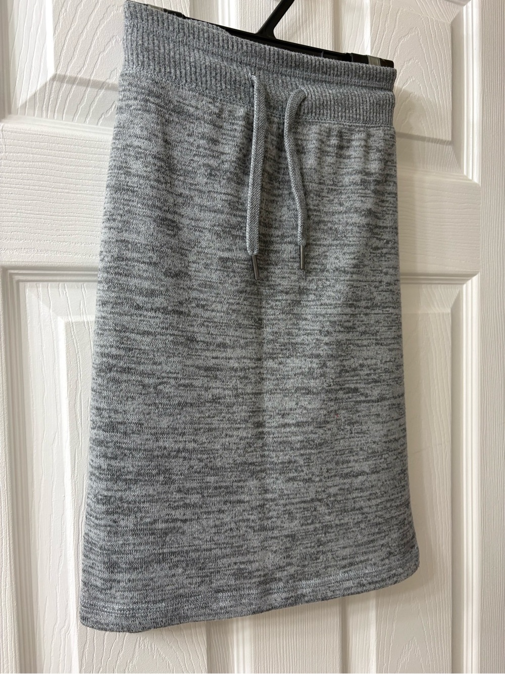 Gray Knit Drawstring Skirt